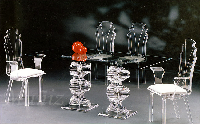 acrylic dining table and chairs