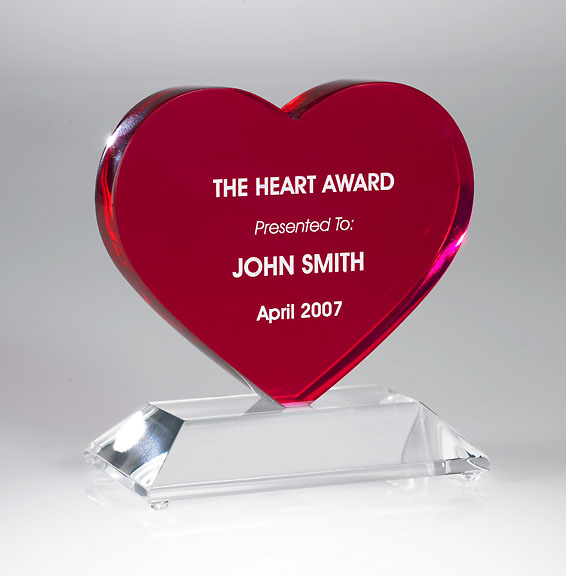 Heart Acrylic Award - Muniz Plastics