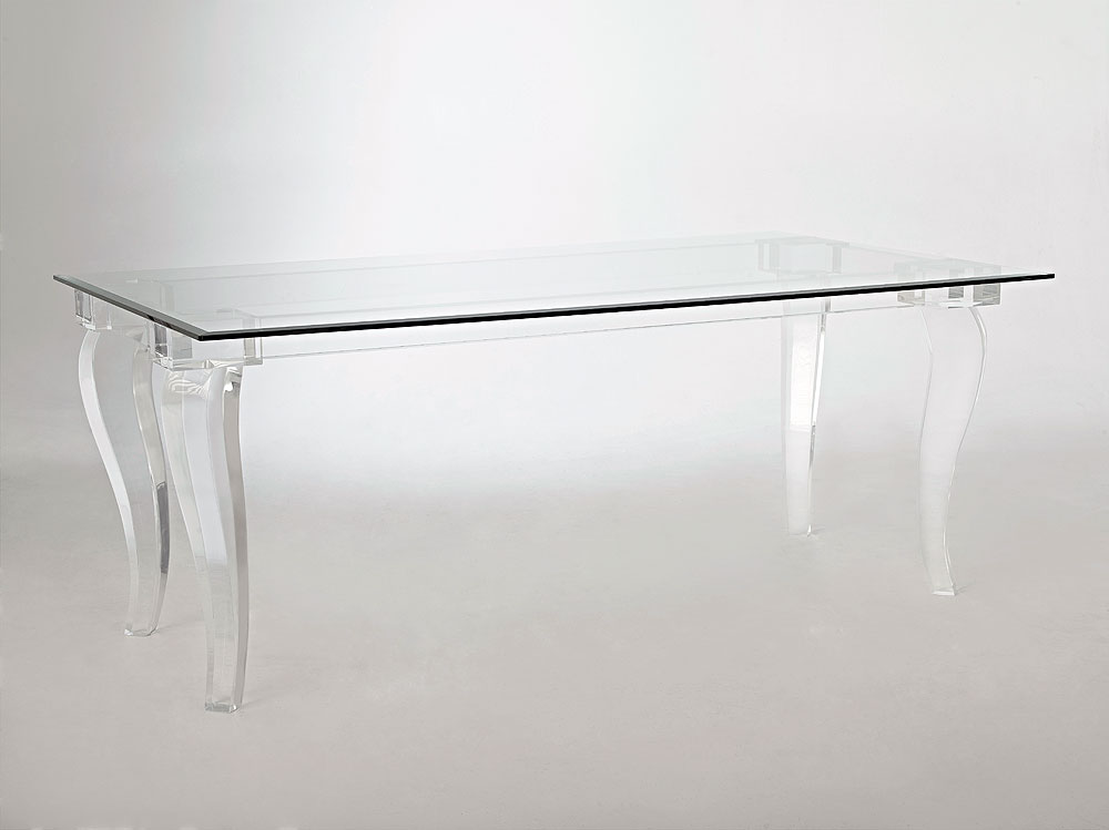 Glass acrylic deals dining table