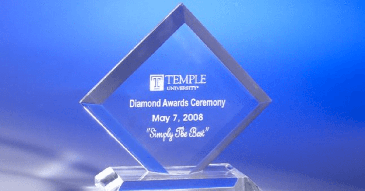 diamond shaped awards in New York