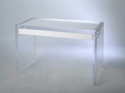 Acrylic Desk White 1 Drawer