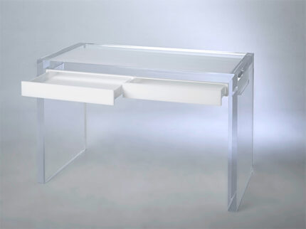 Acrylic Desk White -2 Drawers